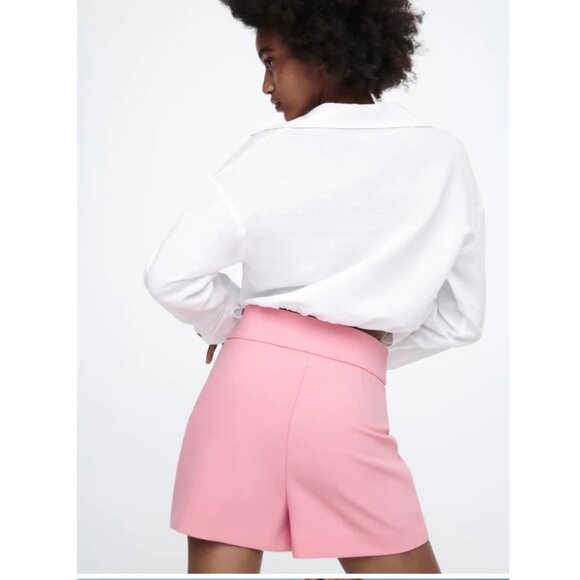 NEW Zara High-Waist Skort with Slit in Pink (Short Skirt), Size M - Picture 10 of 16